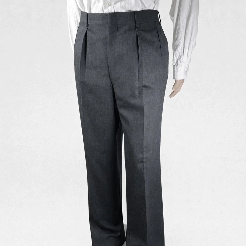 Polo University Club Ralph‎ Lauren Mens Wool Pinstripe Suit Charcoal Grey USA